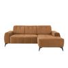 Ecksofa mit USB Anschluss Sano, Currygelb, S: 258x180 cm - Currygelb/Schwarz, MODERN, Textil (258/180cm) - Livetastic