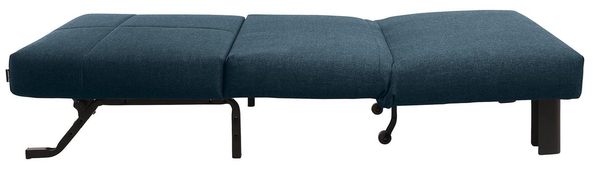Schlafsessel Columbus Dunkelblau inkl. Zierkissen - Schwarz/Dunkelblau, Design, Textil (85/85/100cm) - Max Winzer
