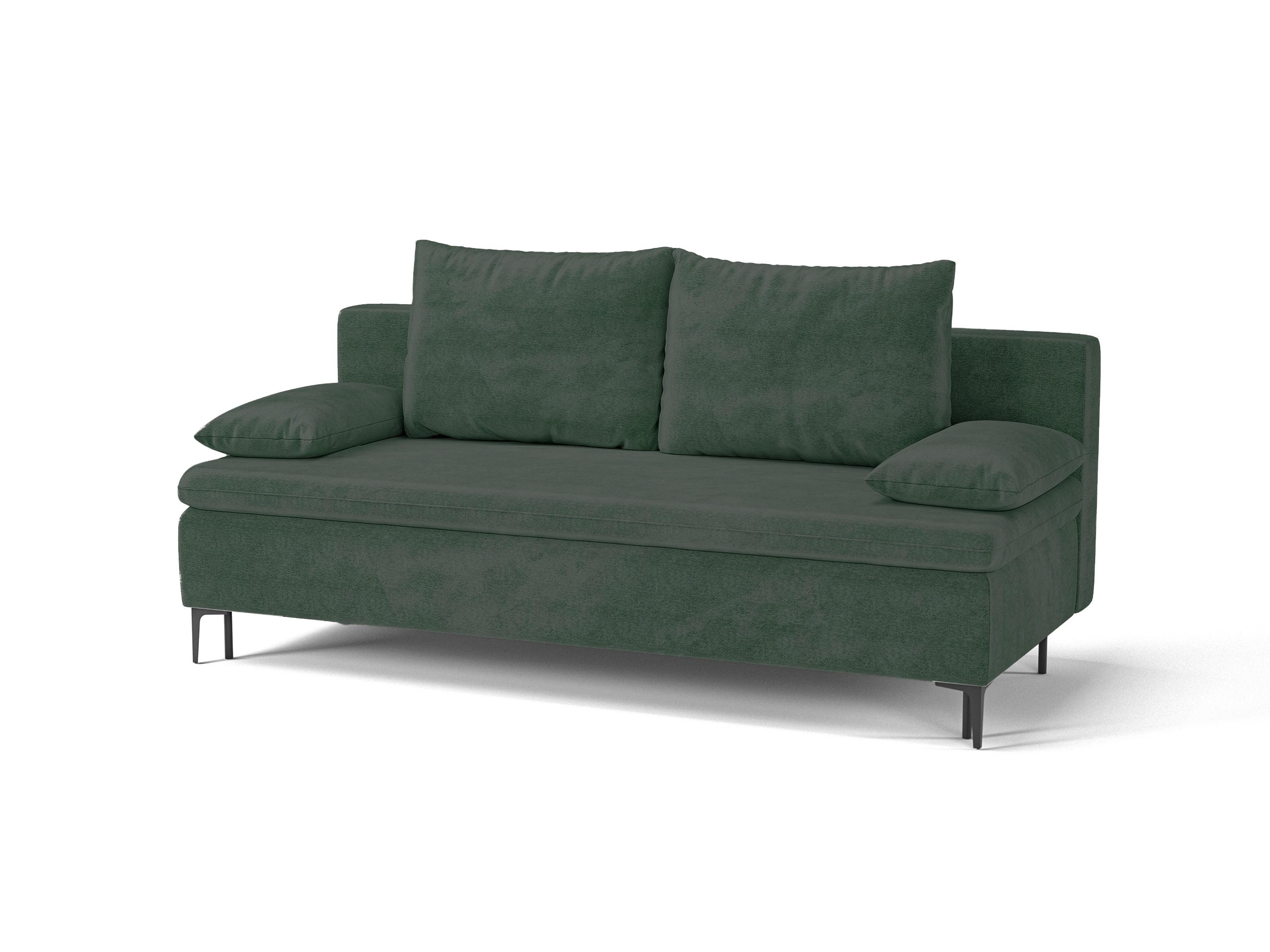 Schlafsofa Roxy Dunkelgrün B: 200cm - Dunkelgrün/Schwarz, Design, Textil (200/96/93cm) - MID.YOU