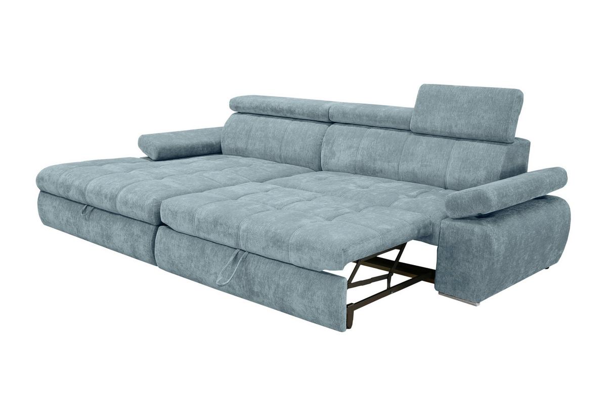 Rohová sedačka VEGAS, ľavá, mätovozelená ženilka - mätovozelená/strieborná, Design, drevo/textil (173/294cm)