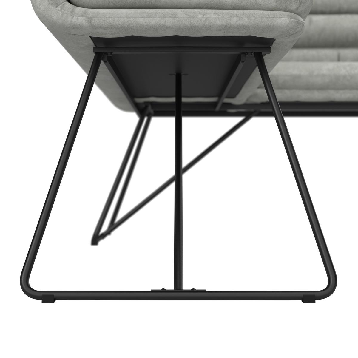 ROHOVÁ LAVICA KONA - čierna/svetlosivá, Modern, kov/drevo (135/180cm) - Bessagi Home