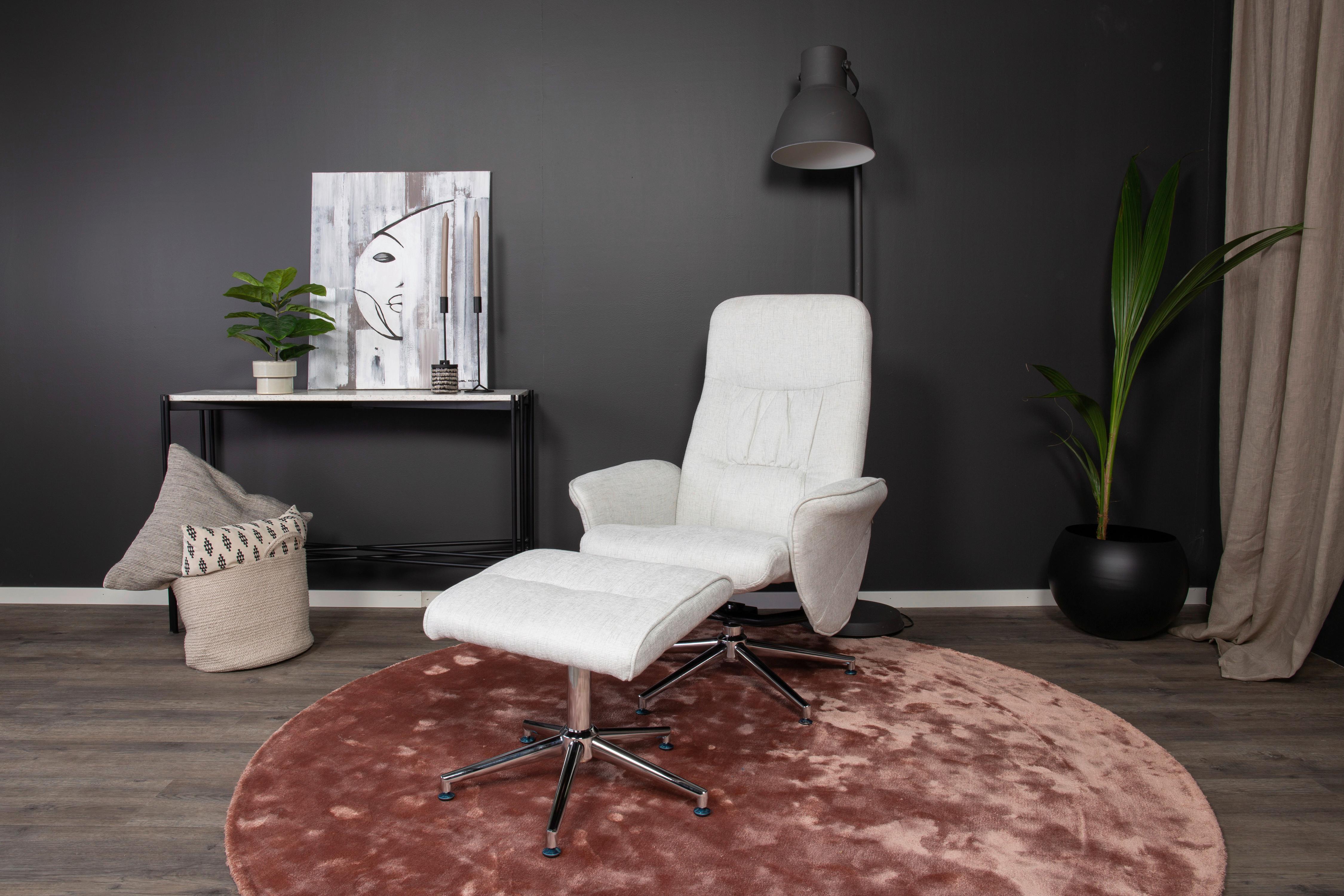 Relaxsesselset Rolf - Hellgrau, Design, Textil/Metall (77/104,5/82cm) - Livetastic