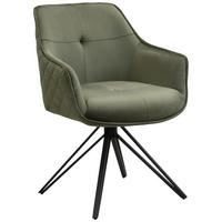 Armlehnstuhl Aurelia Grün/Schwarz B: 57 cm - Schwarz/Grün, MODERN, Textil/Metall (57/82/61cm) - Livetastic