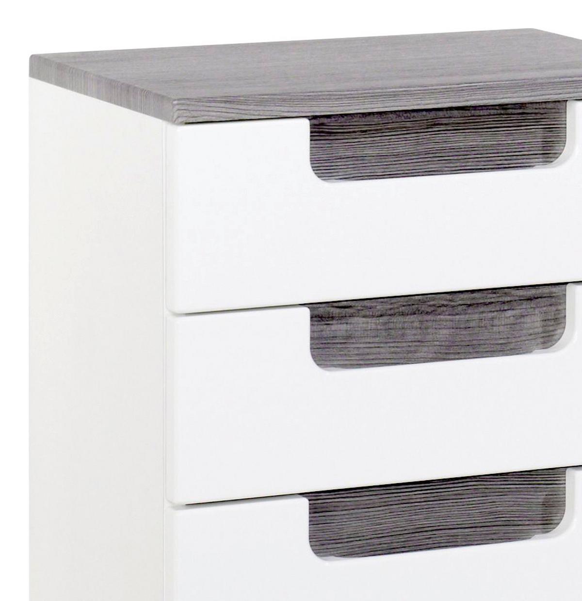 Unterschrank Mit Türdämpfer Siena B: 40cm Weiß/eiche Dekor - Weiß/Silbereichenfarben, MODERN, Holzwerkstoff (40/79/27cm) - Held