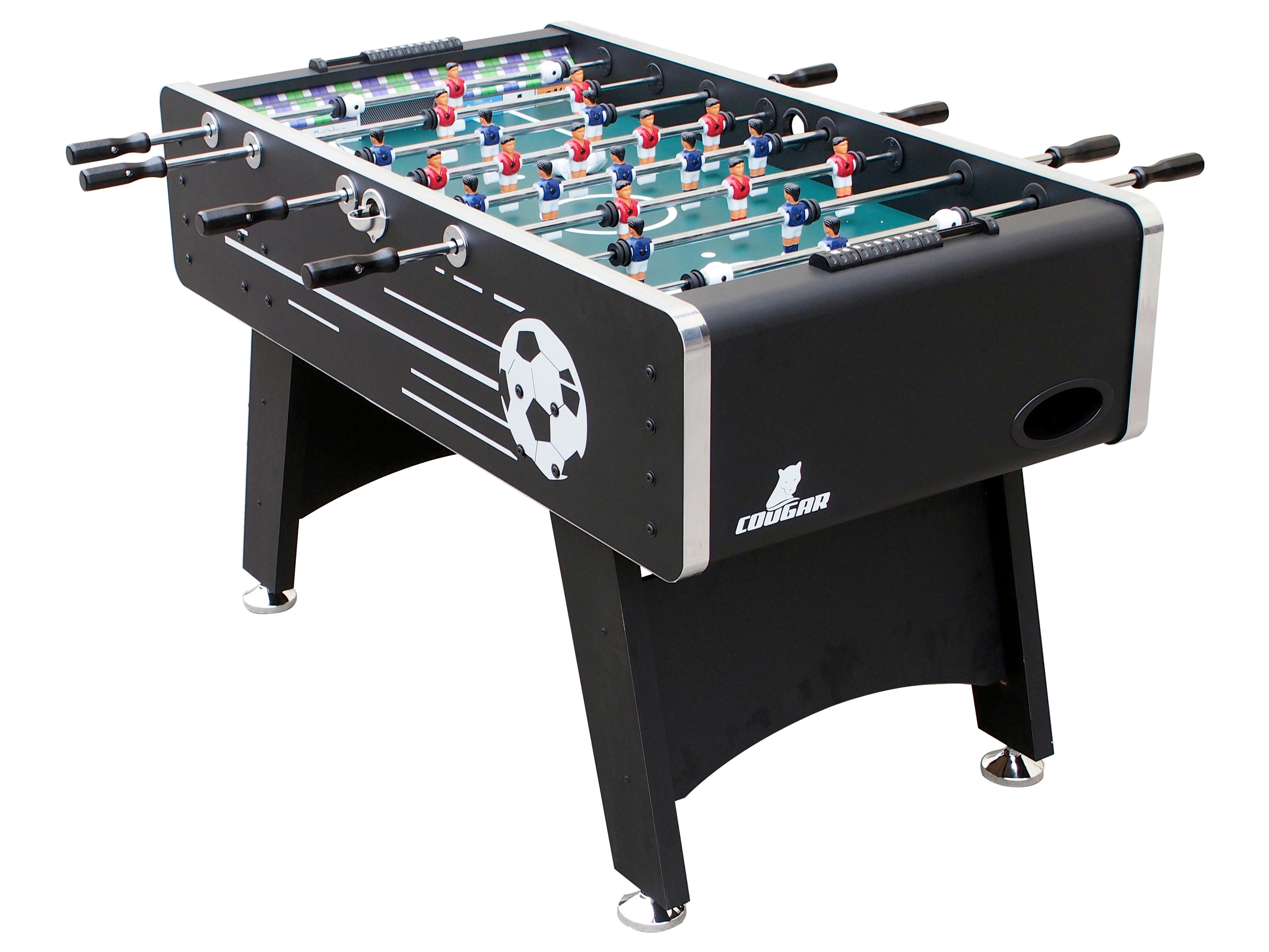 Tischfußball Holz Schwarz 4 Bälle, manueller Torzähler