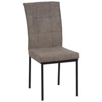 Vierfußstuhl Finn Webstoff Braun, B: 44 cm - Schwarz/Braun, KONVENTIONELL, Textil/Metall (44/96/61cm) - MID.YOU