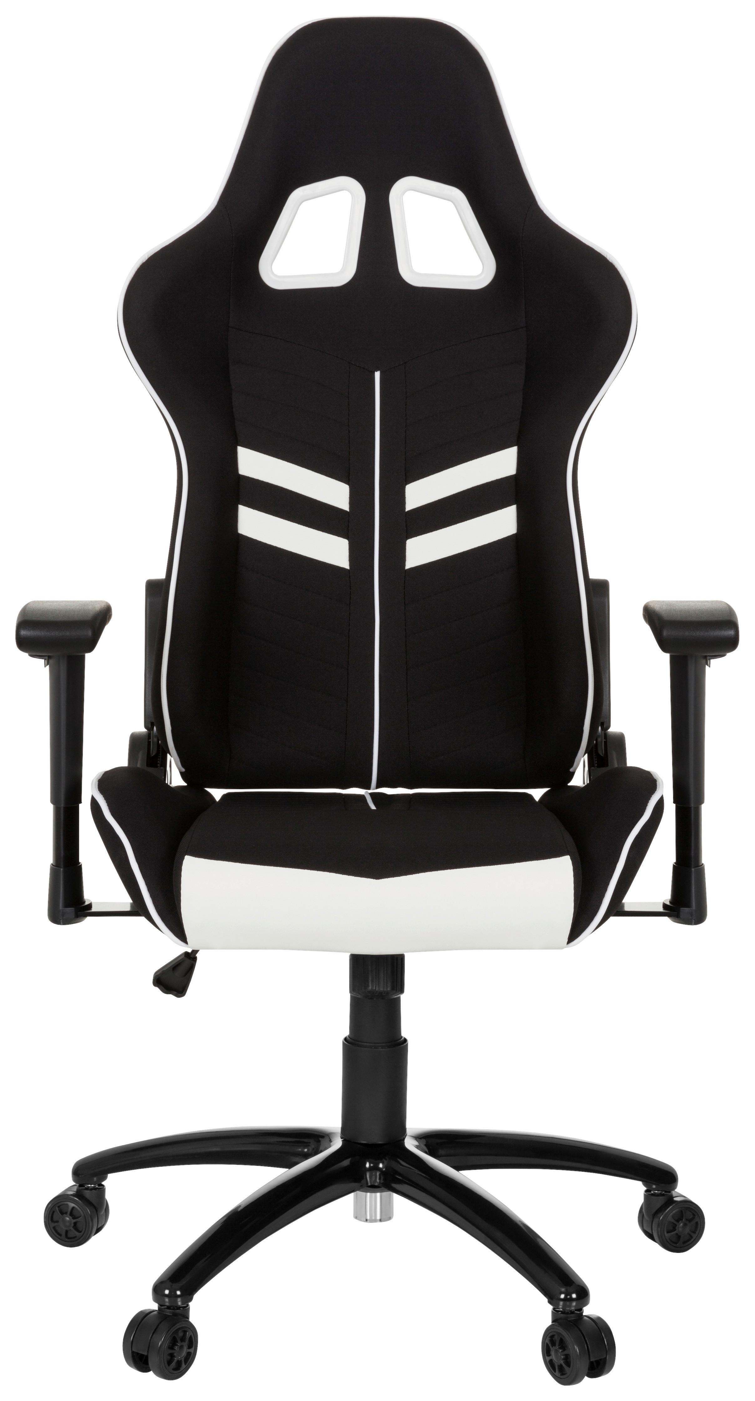 Gamingstuhl League Pro I Schwarz/Weiß - Schwarz/Weiß, MODERN, Kunststoff/Textil (72/138/63cm) - MID.YOU