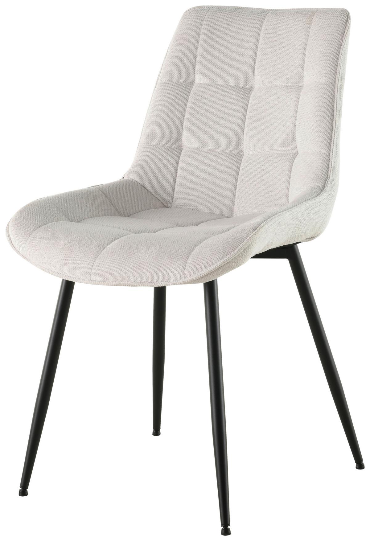 Polsterstuhl Lenny Leinenoptik Weiß - Schwarz/Weiß, LIFESTYLE, Holz/Textil (54/88/60cm) - Livetastic