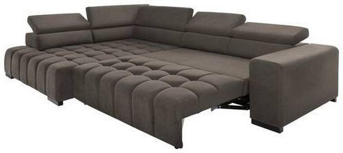 Eckschlafsofa Elias Neu Braun S: 201 cm - Schwarz/Braun, Design, Textil (201/307cm) - Livetastic