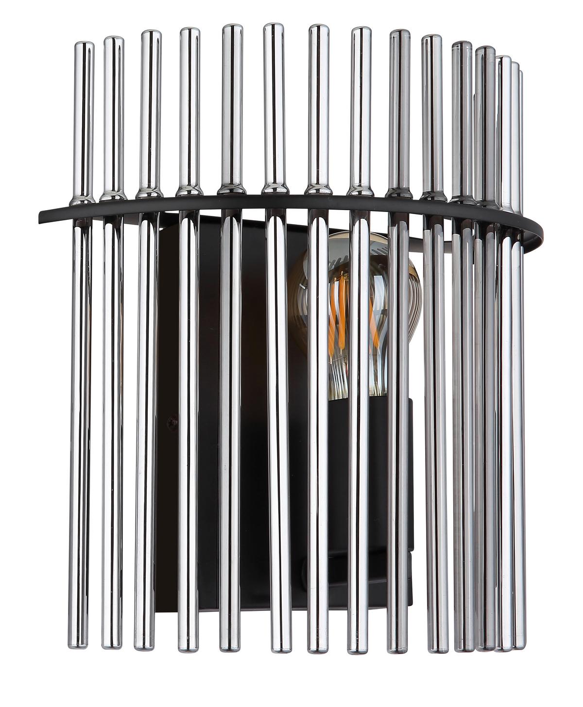 Wandleuchte 15698w - Schwarz, KONVENTIONELL, Glas/Metall (25/12,5/26cm) - Globo
