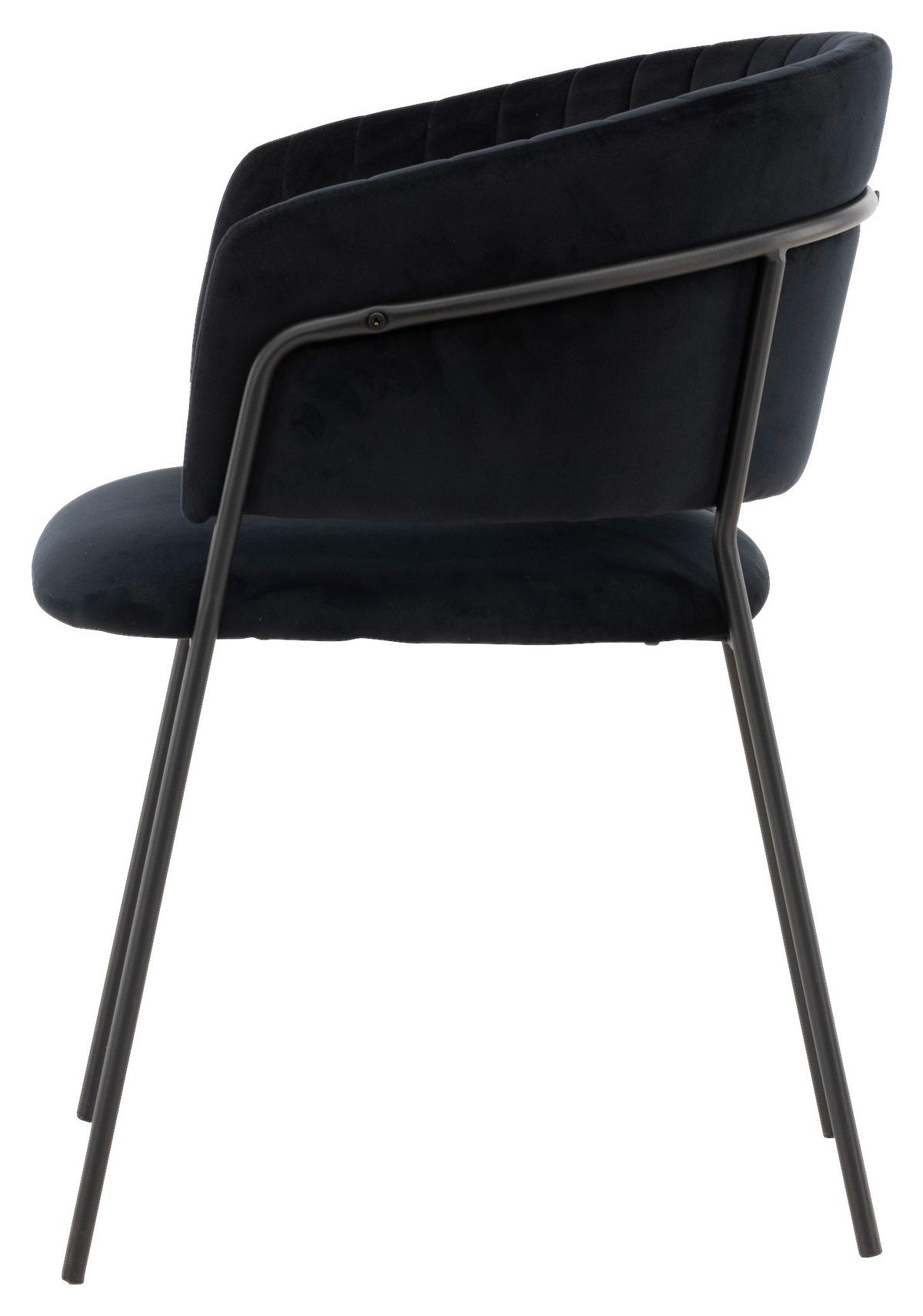 Stuhl-set Selma Schwarz B: 54 Cm - Schwarz, Design, Textil/Metall (54/82/58cm) - Livetastic