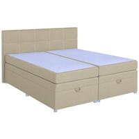 Boxspringbett Royal 180x200 Begie - Chromfarben/Beige, MODERN, Holzwerkstoff/Textil (180/200cm)