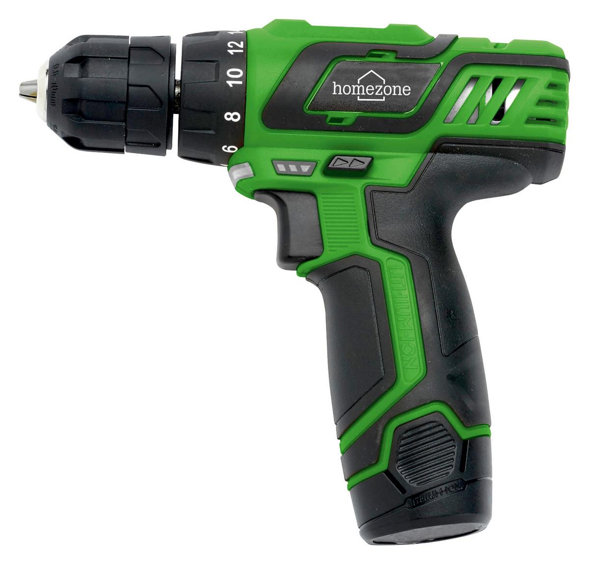 Akkuschrauber Kilian 12v 1.400 U/min Led-Licht, Grün - Schwarz/Grün, Kunststoff/Metall (18/18/5cm) - Homezone