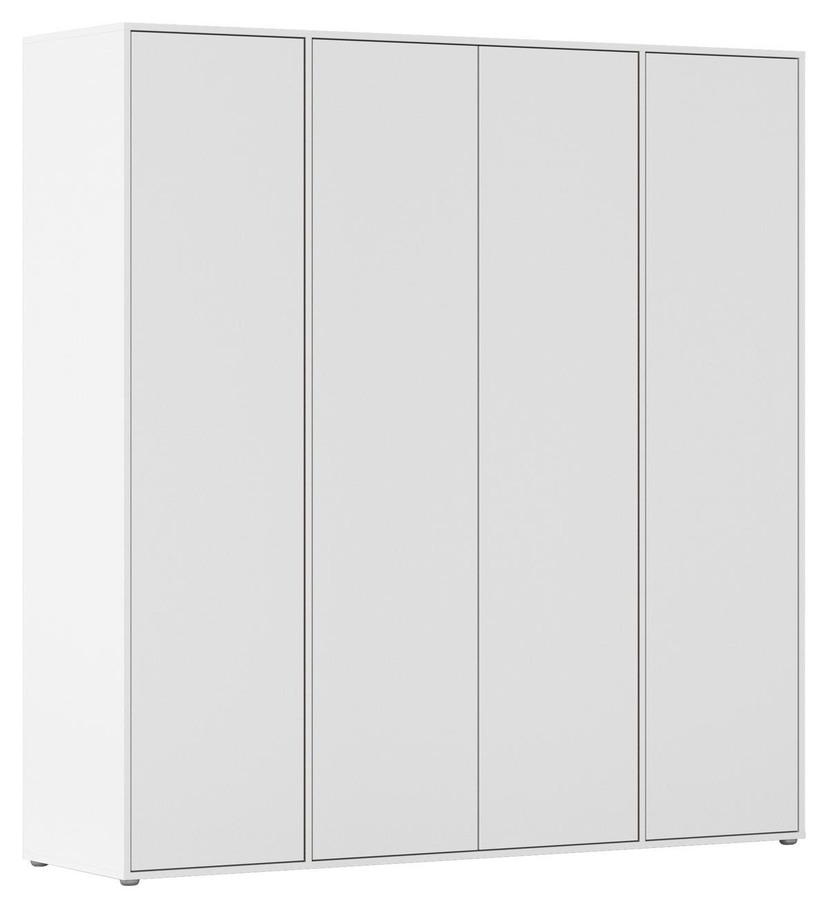 Drehtürenschrank Nabila Weiß B: 187 cm - Weiß, MODERN, Holzwerkstoff (187/194/53cm) - Rauch Möbel