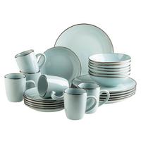 Kombiservice Metallic Rim 6 Personen Mintgrün 24-Teilig - Mintgrün, Basics, Keramik - Mäser