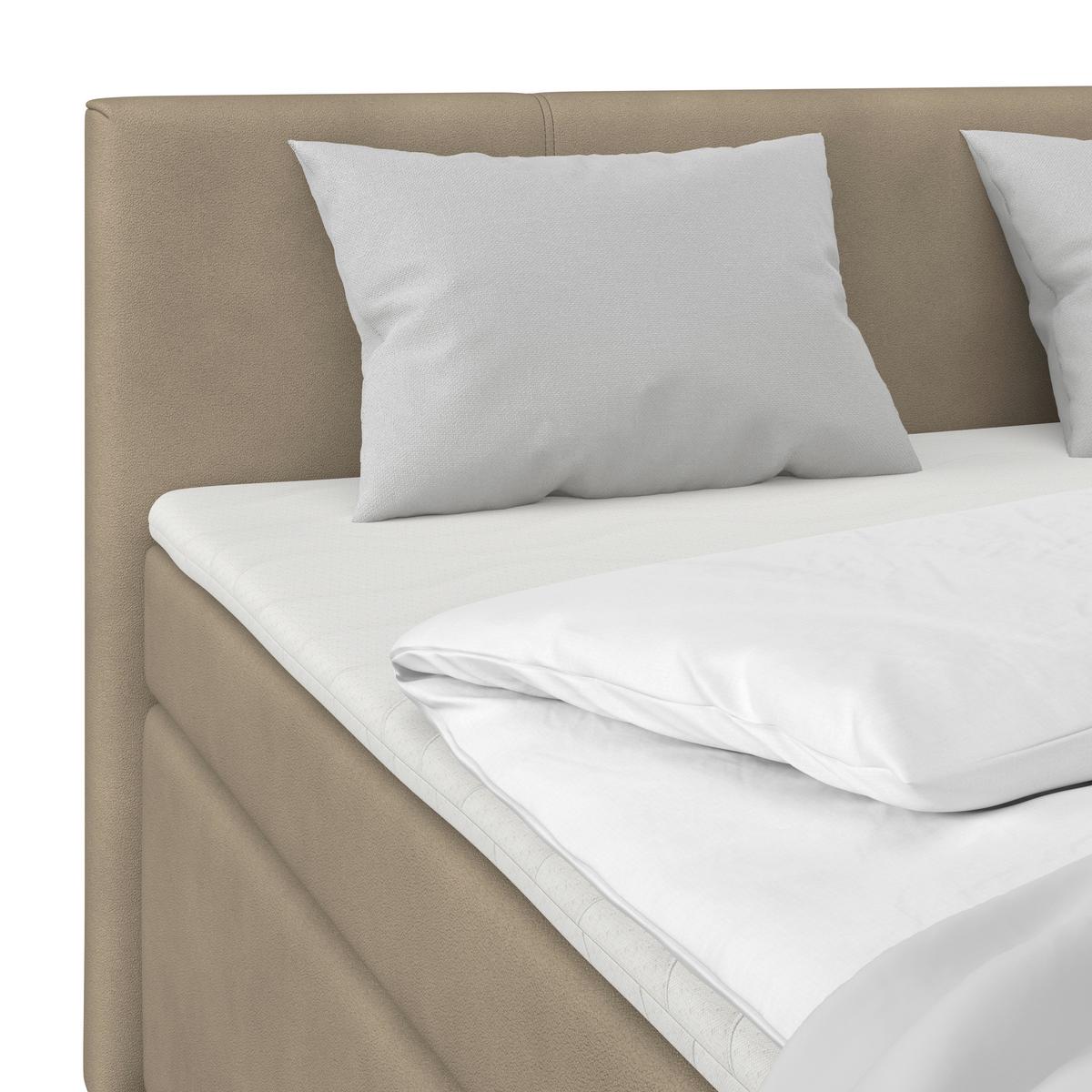Boxspringbett Mira 1 - Taupe, Basics, Holz/Kunststoff (160/200cm)