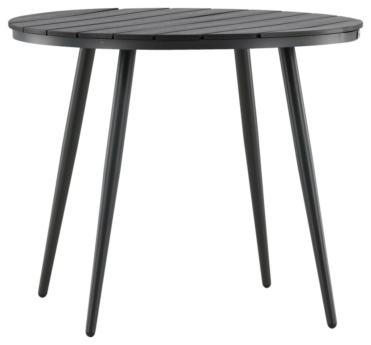 Gartentisch Break Aluminium D: 90cm - Schwarz, KONVENTIONELL, Kunststoff/Metall (90/74cm) - Gardenson