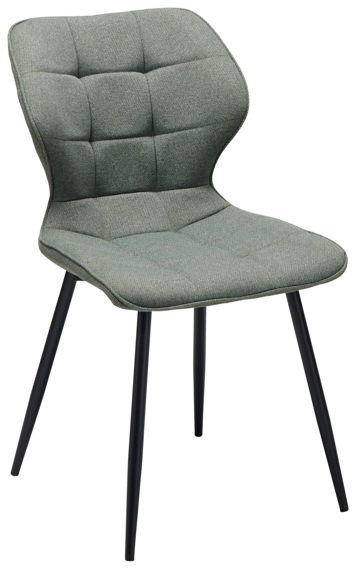 Stuhl Leana - Schwarz/Grün, LIFESTYLE, Holz/Textil (47/82/59cm) - Livetastic