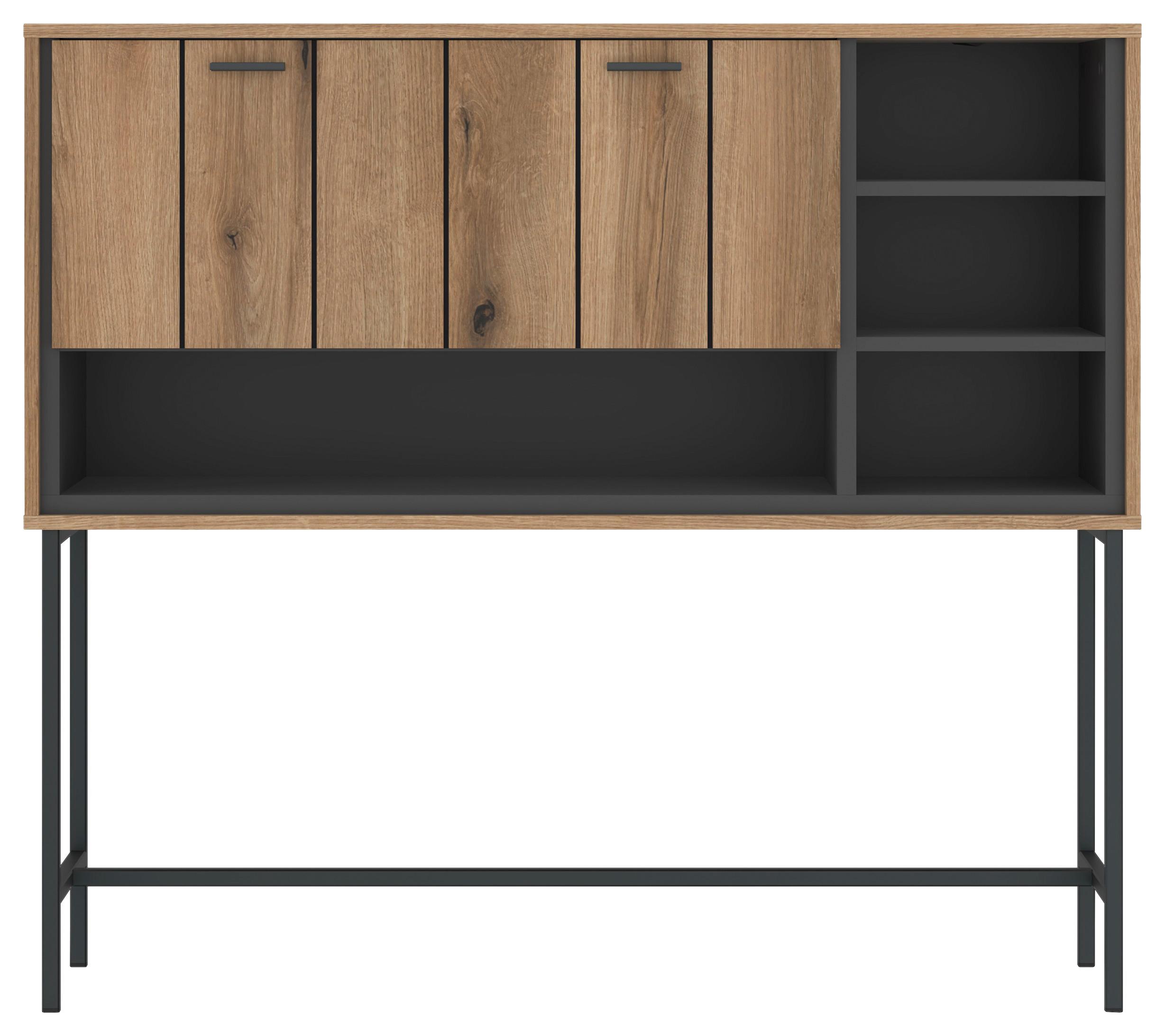 Sideboard, Shirley, B: 127cm Eichefarben/anthrazit