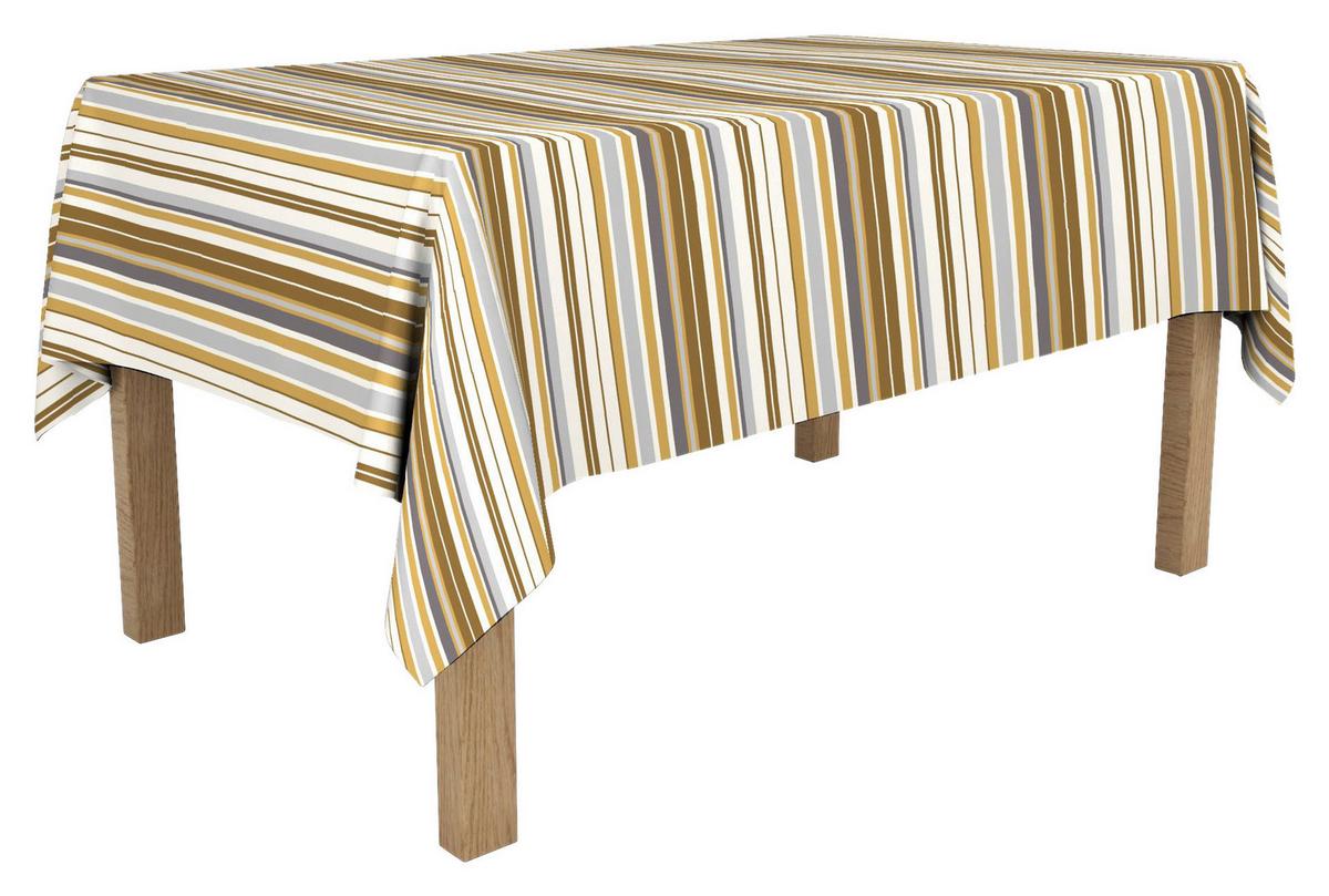 Tischdecke Nora - Grau/Honig, MODERN, Textil (140/200cm) - Luca Bessoni