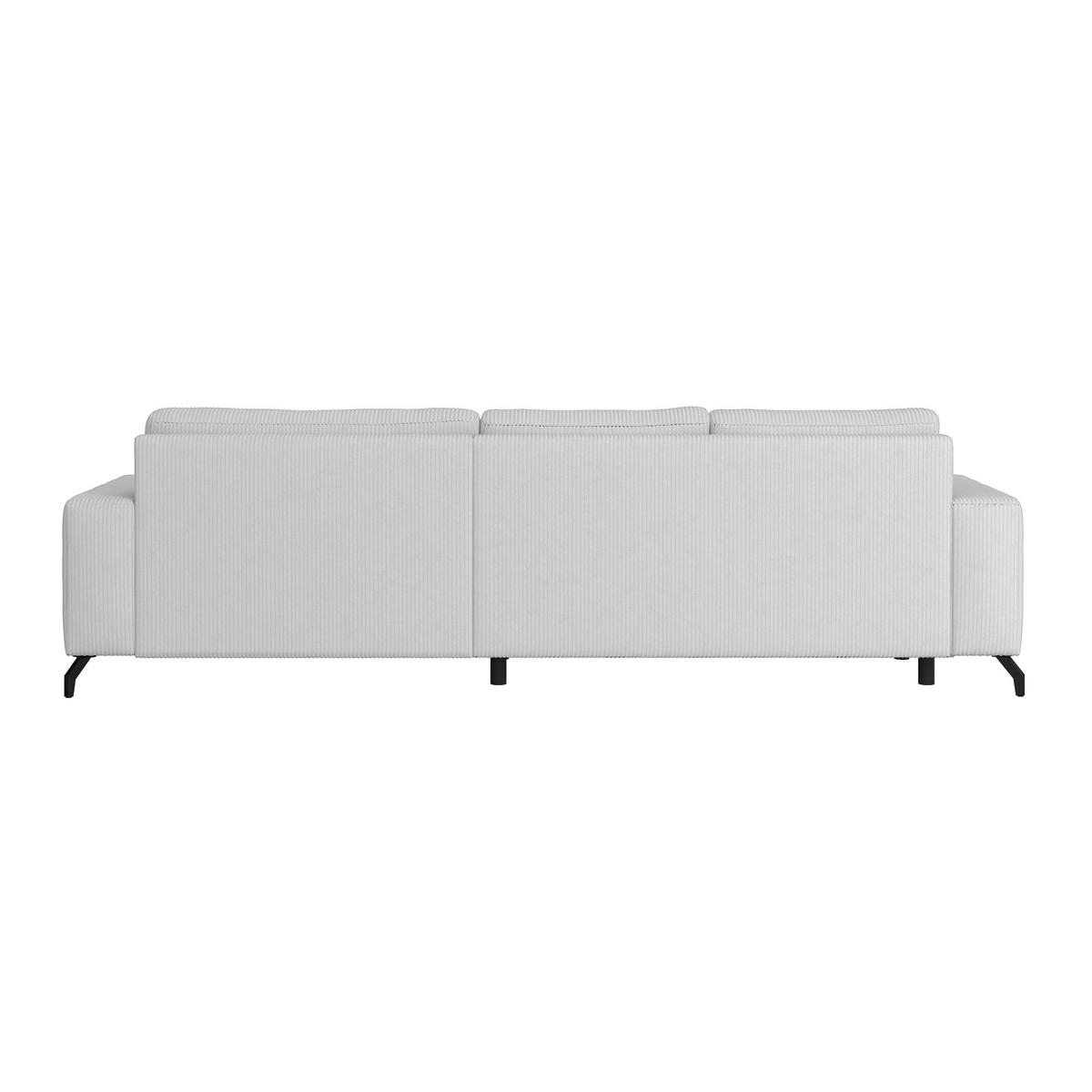 Ecksofa mit Schlaffunktion & Bettkasten Cloud Hellgrau Cord - Hellgrau, Trend, Textil (290/178cm)