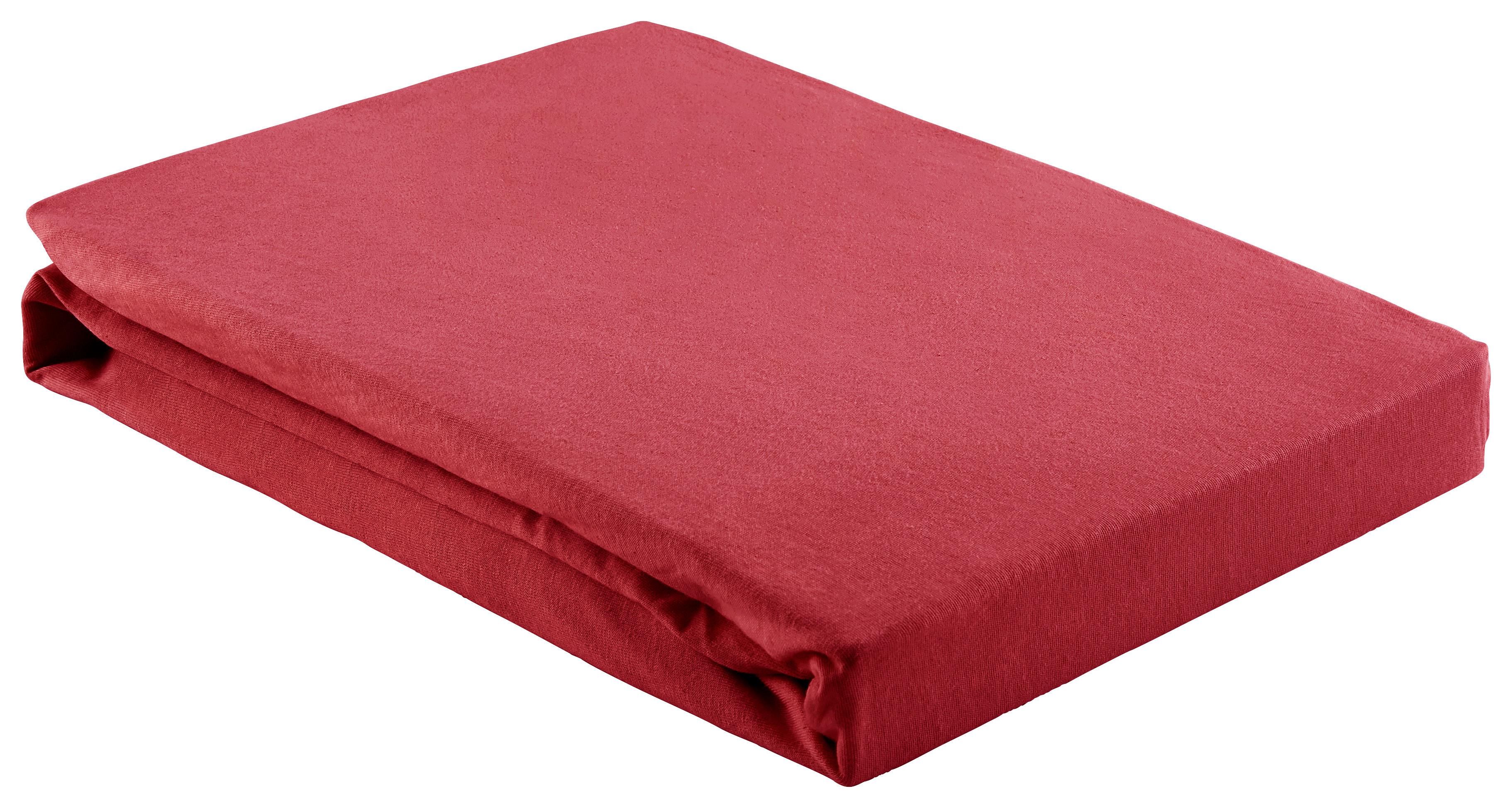 Elastické Prostěradlo Basic, 150/200cm, Červená - červená, textil (150/200cm) - Modern Living