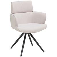 Armlehnstuhl Elis Webstoff Beige, B: 62 cm - Beige/Schwarz, KONVENTIONELL, Textil/Metall (62/89/62cm) - Livetastic