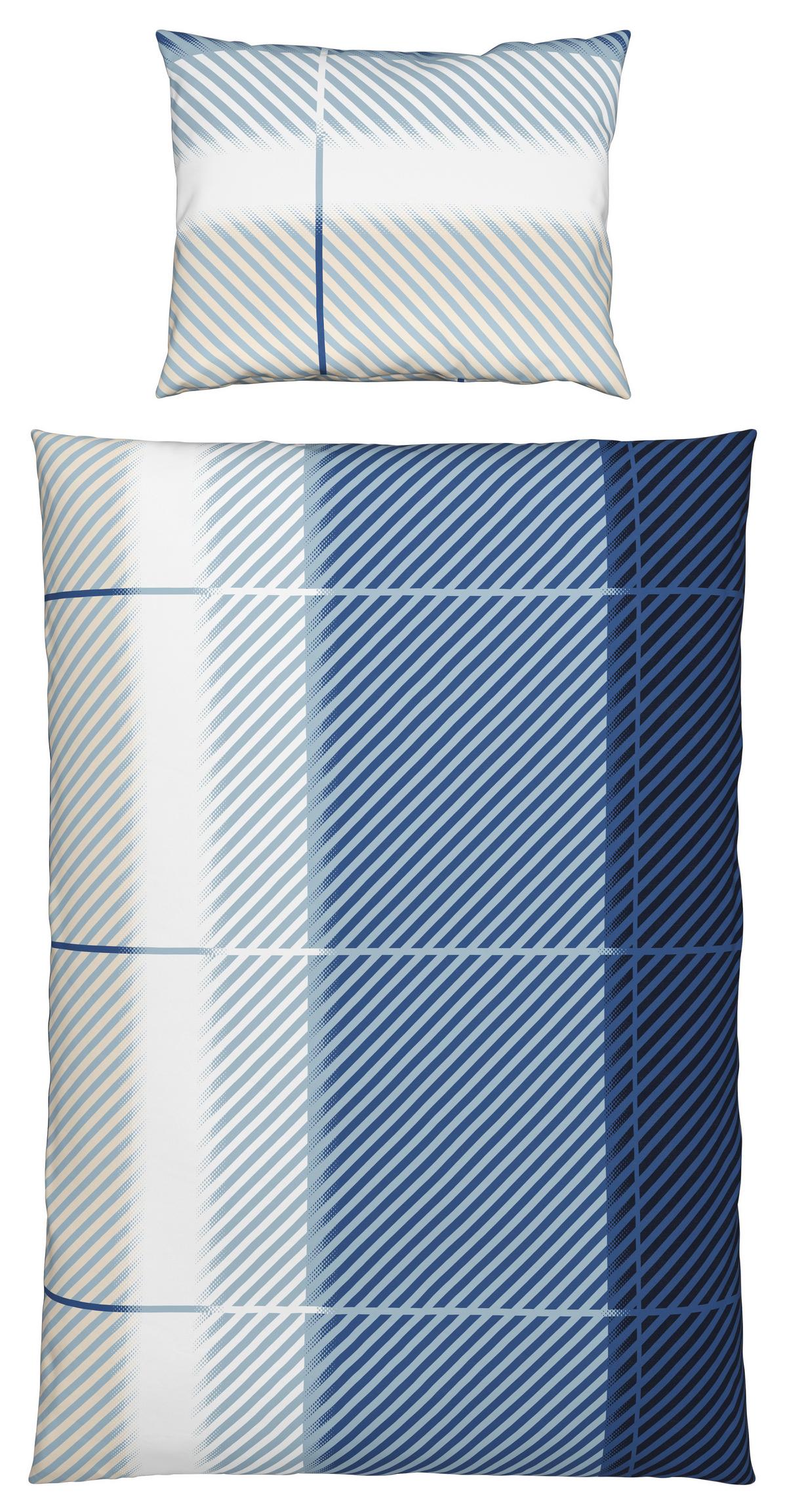 Bettwäsche 140x200 Cm Martha Mikrofaser Blau - Blau, MODERN, Textil - Luca Bessoni