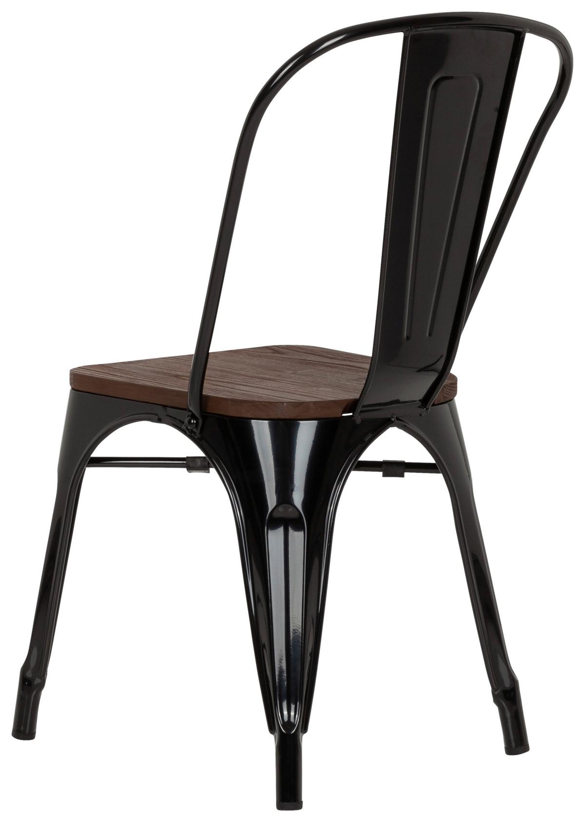 Stuhl Vantaggio Comfort W stapelbar Schwarz/Dunkelbraun - Dunkelbraun/Schwarz, Basics, Holz/Metall (44/84/54cm) - MID.YOU