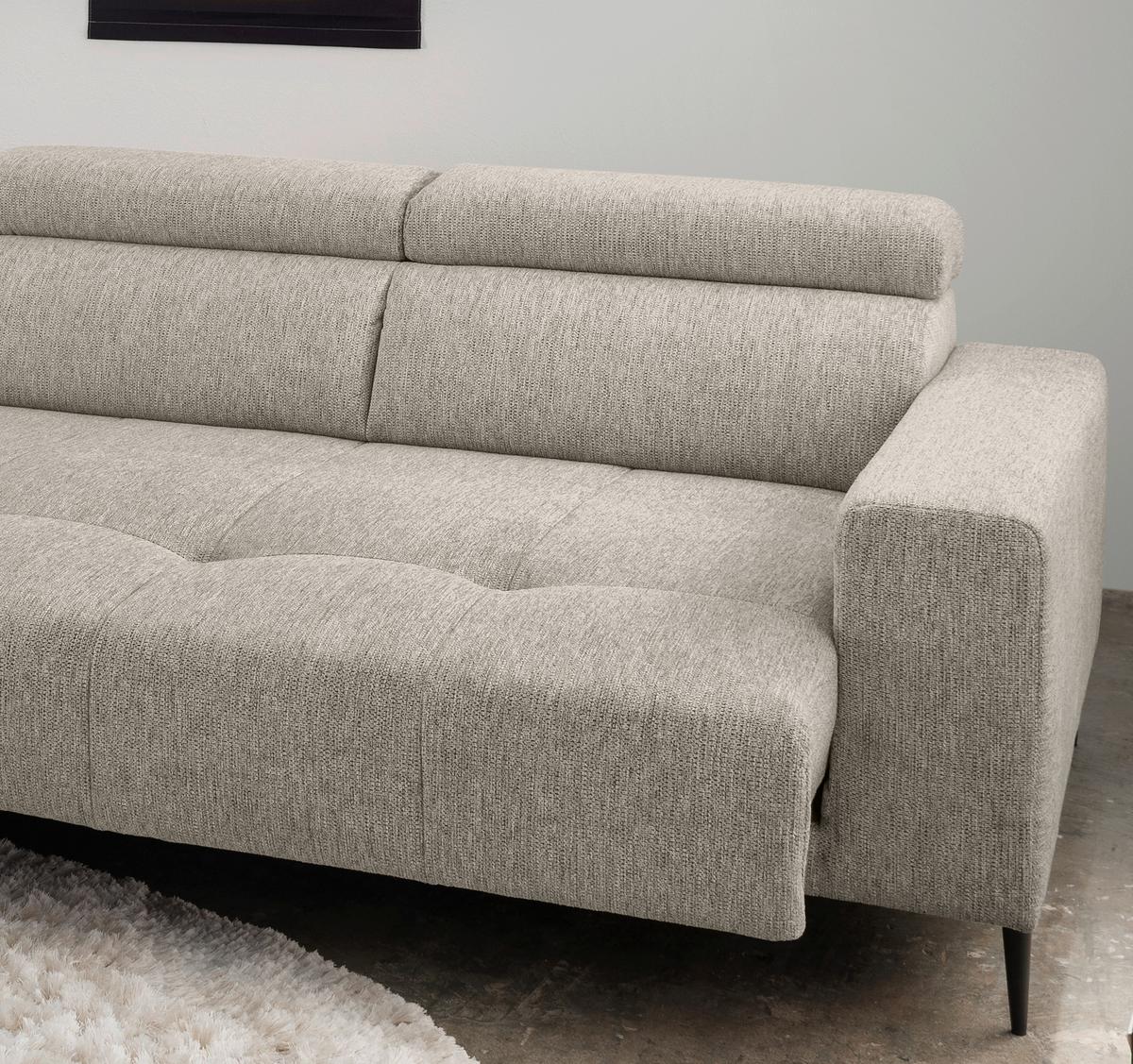 Ecksofa Intera, Beige S: 188x276 Cm - Beige/Schwarz, KONVENTIONELL, Textil (188/276cm) - Livetastic