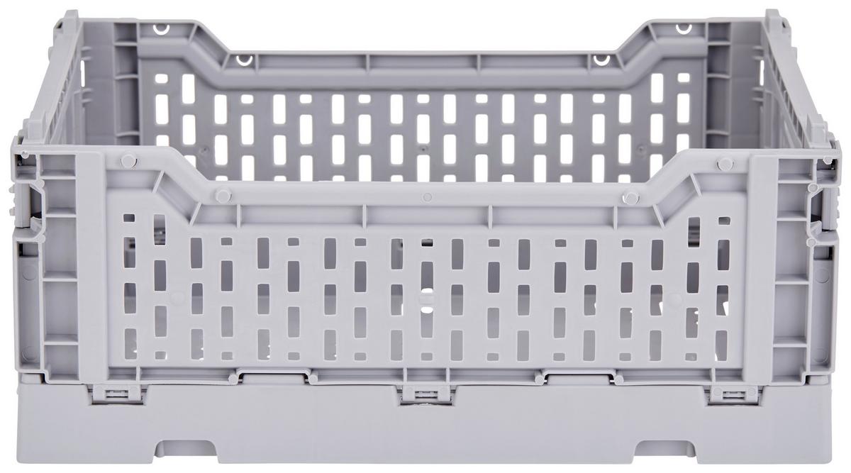 Faltbox Chaline Kunststoff 27x17x10,5 Cm - Blau/Weiß, Basics, Kunststoff (27/10,5/17cm) - Homezone