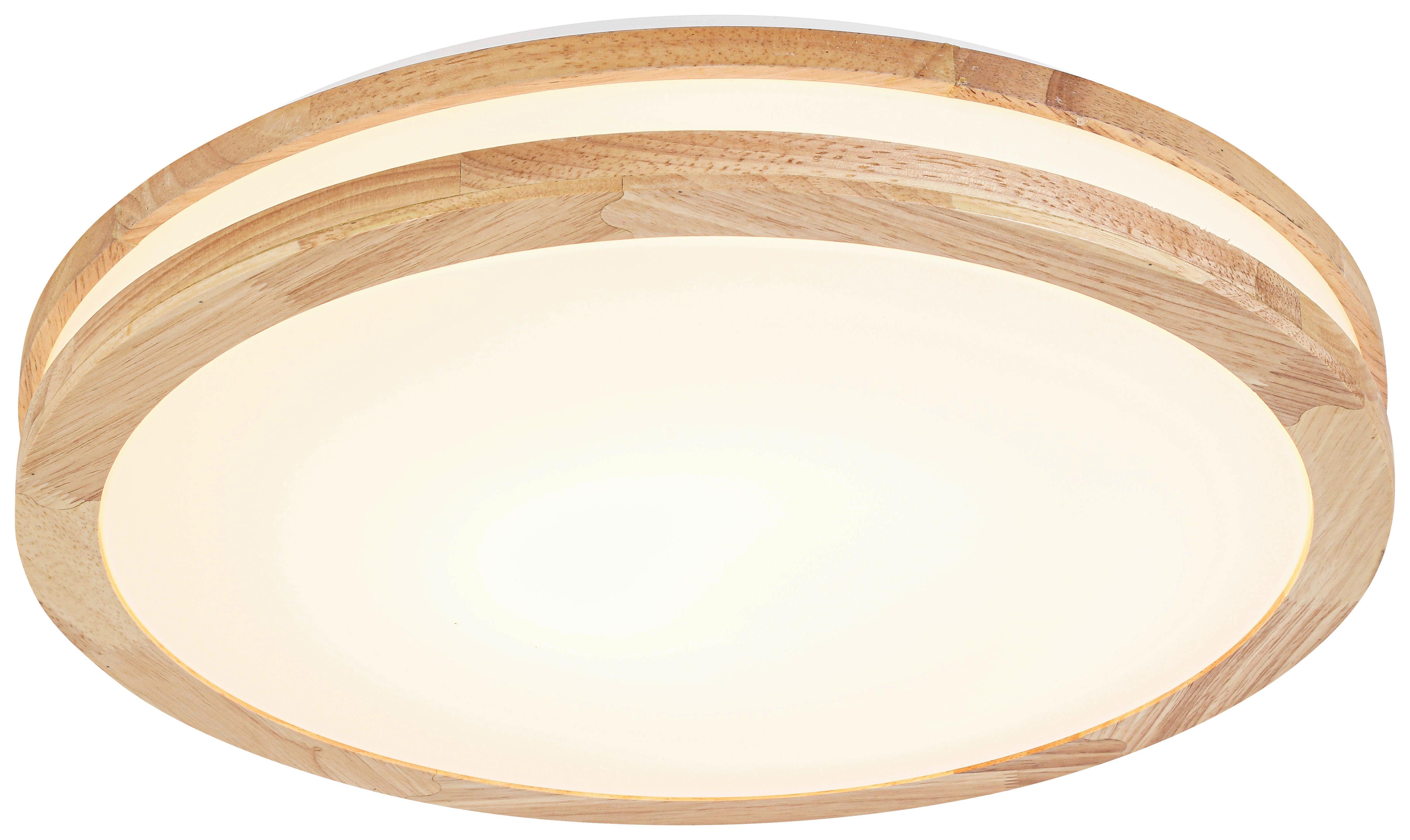 LED-Deckenleuchte Belinda - Eichefarben/Weiß, MODERN, Holz/Kunststoff (45/7,5cm) - Luca Bessoni