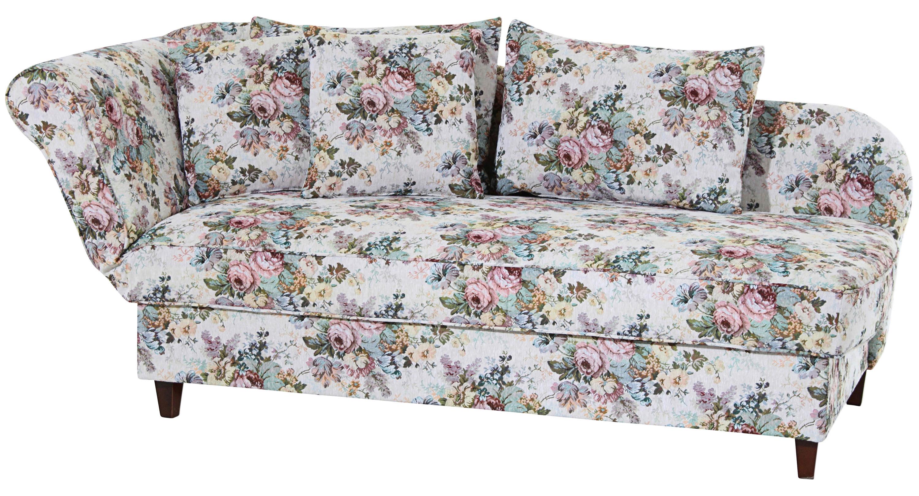 Recamiere Selma Rose Links Mit Bettkasten+schlaffunktion - Nussbaumfarben/Multicolor, Design, Textil (190/88/82cm) - Max Winzer