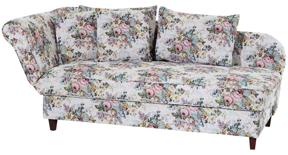 Recamiere Selma Rose Links Mit Bettkasten+schlaffunktion - Nussbaumfarben/Multicolor, Design, Textil (190/88/82cm) - Max Winzer