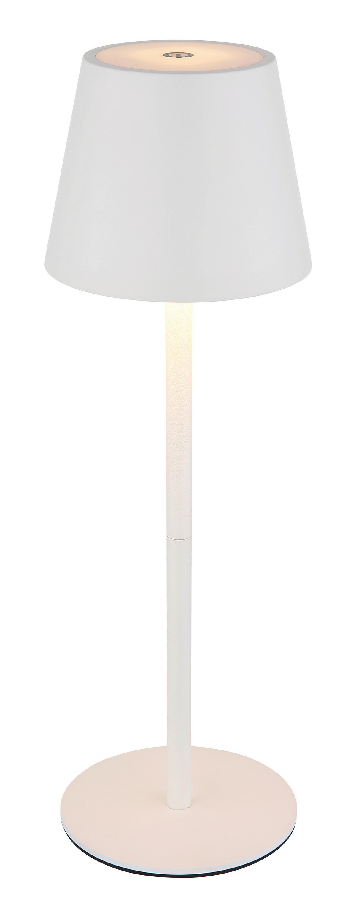Akku-Tischleuchte 58488w Verschlusslicht - Weiß, Design, Kunststoff/Metall (10,6/36cm) - Globo