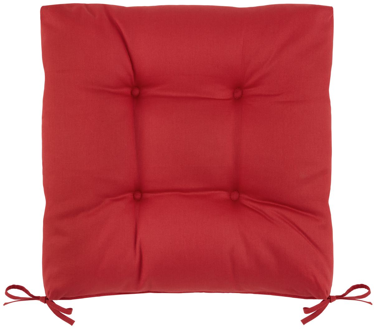 Poduška na sedenie Elli, 40/40/7cm, červená - červená, Konventionell (40/40/7cm) - Mömax