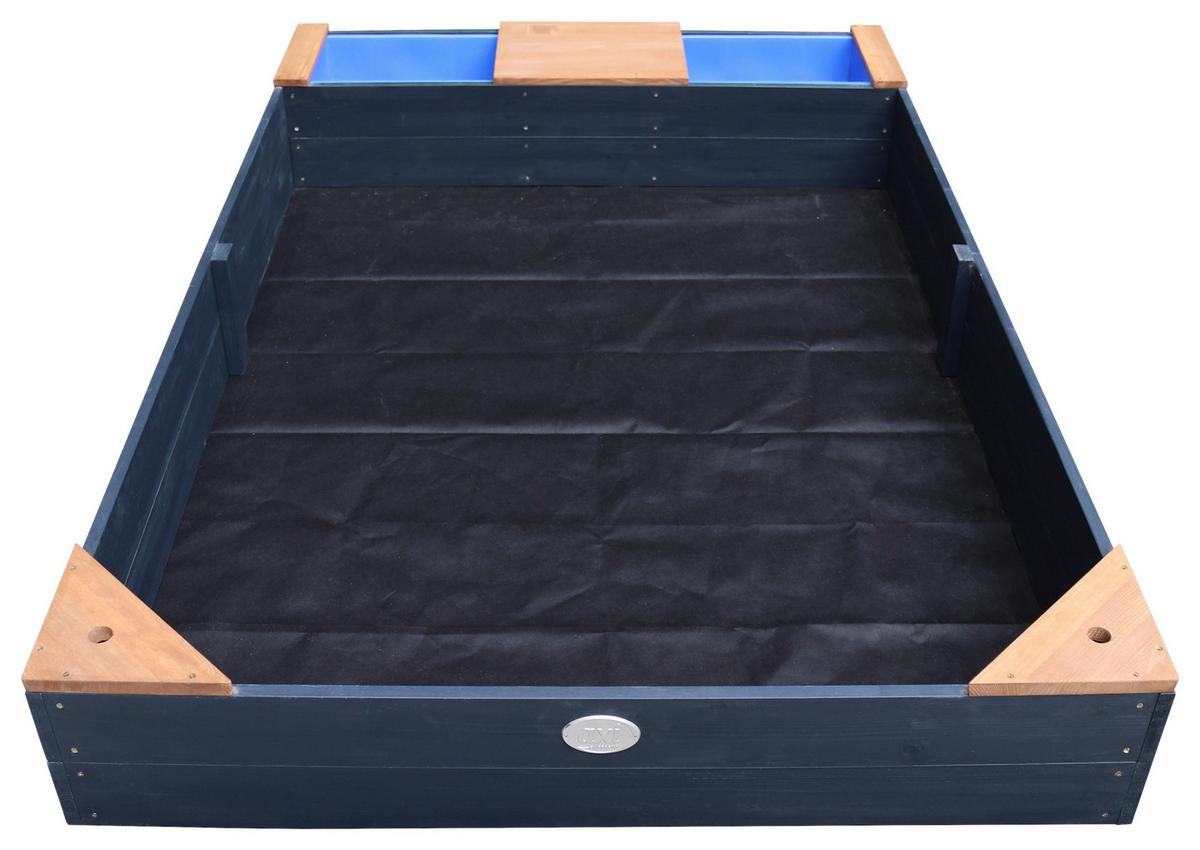 Sandkasten A031.014.05 - Anthrazit/Braun, KONVENTIONELL, Holz (115/21,8/180cm) - Ambia Garden
