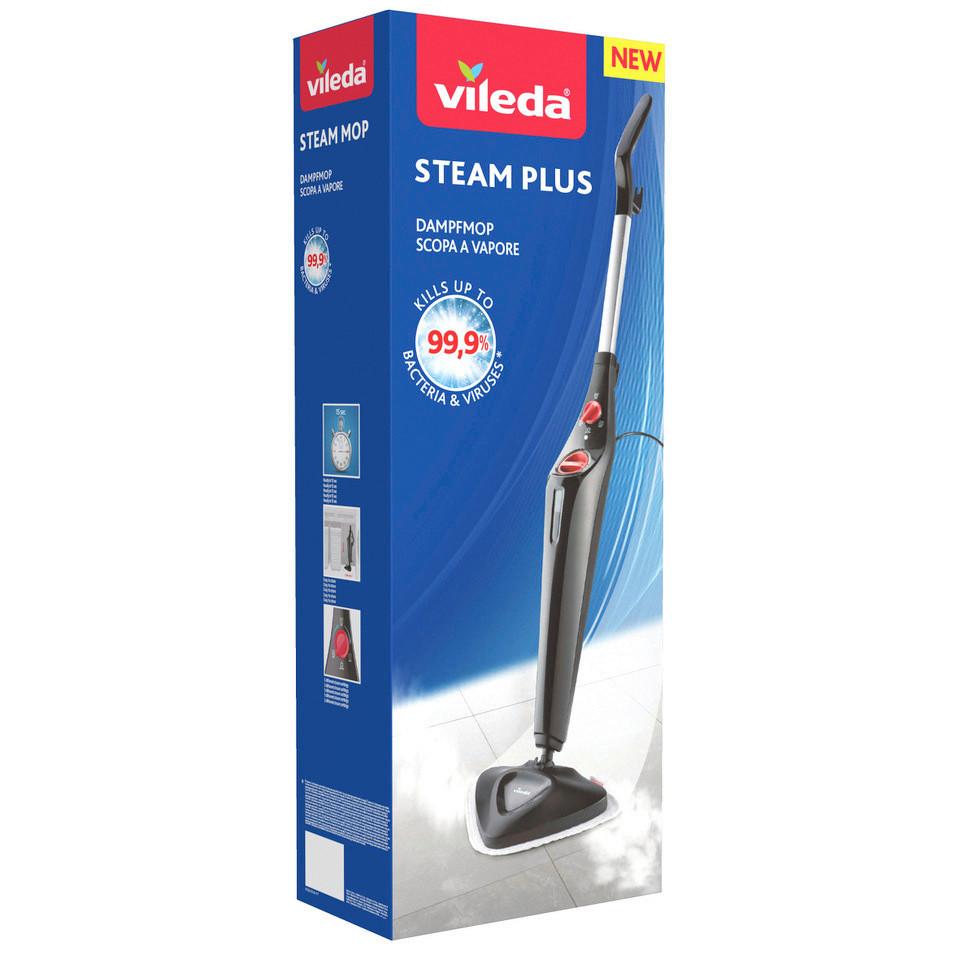 Bodenwischer Vileda Steam Plus - Schwarz, Basics, Textil (25,6/14,7/68,7cm) - Vileda