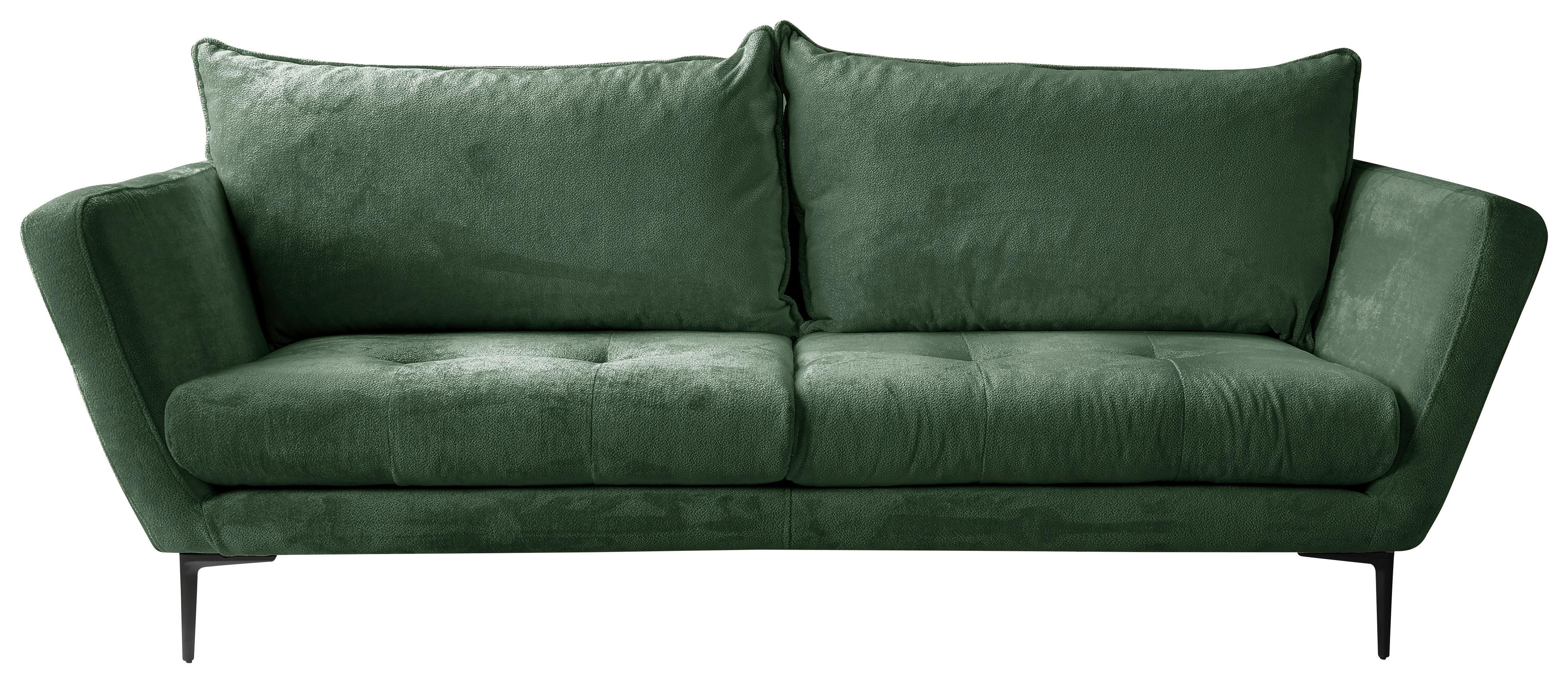 Sofa Ankona Grün/Schwarz, 225 cm - Schwarz/Grün, Design, Textil (225/86/95cm) - MID.YOU