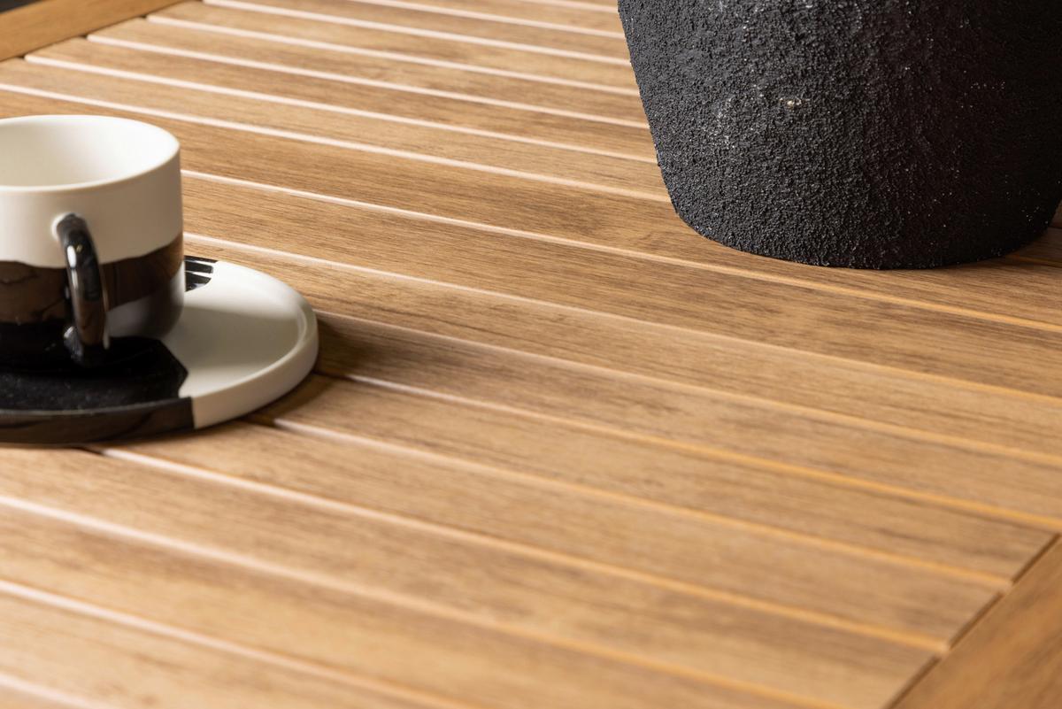 Balkontisch Diego - Schwarz/Braun, KONVENTIONELL, Holz/Metall (70/70/75cm) - Gardenson