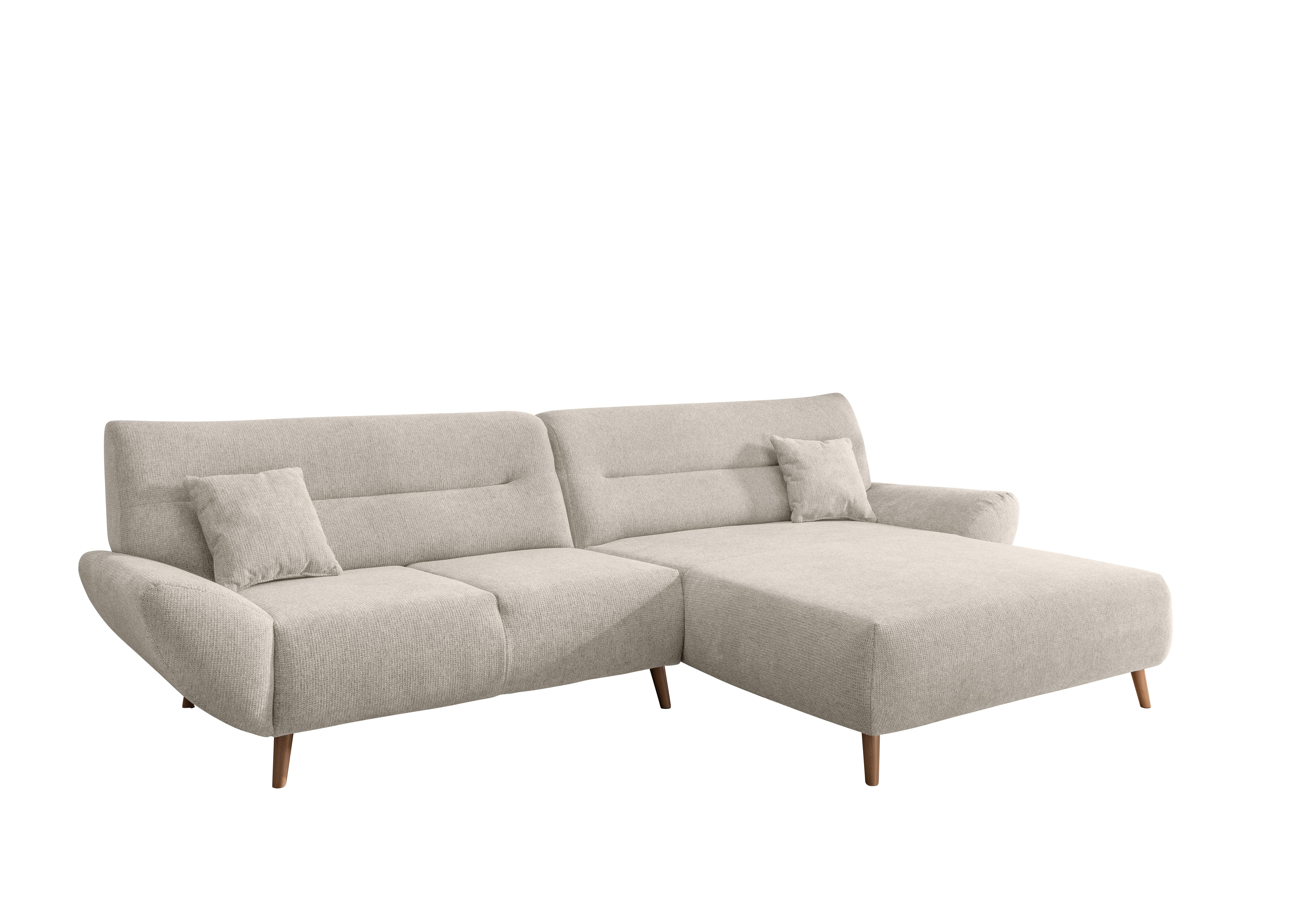 Ecksofa Chenille Beige S: 290x166 cm - Wildeiche/Beige, MODERN, Textil (290/166cm) - MID.YOU
