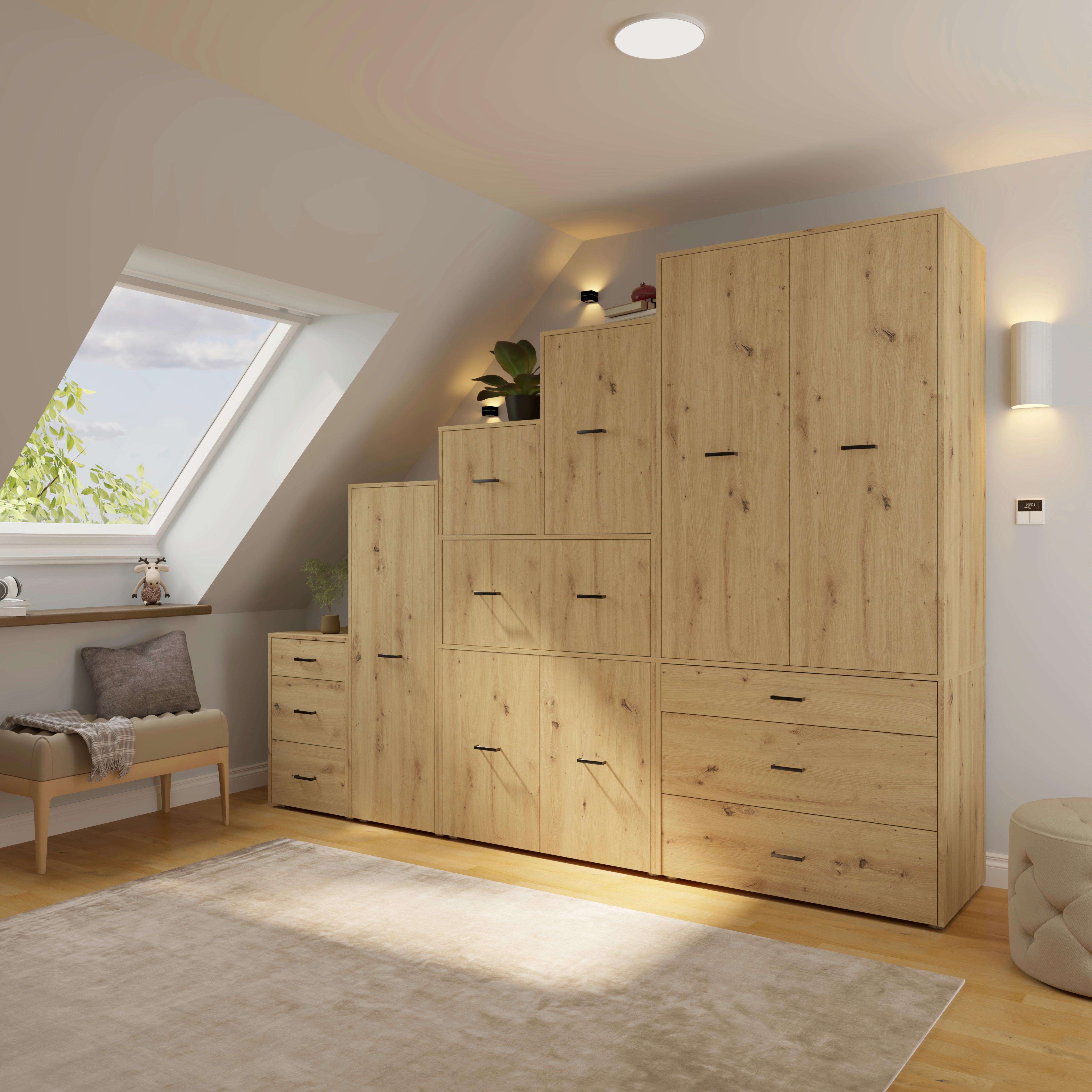 Aufsatzschrank Kivo Eiche Artisan Dekor, B: 45 Cm - Eiche Artisan, Basics, Holzwerkstoff (45/39,8/52,1cm)