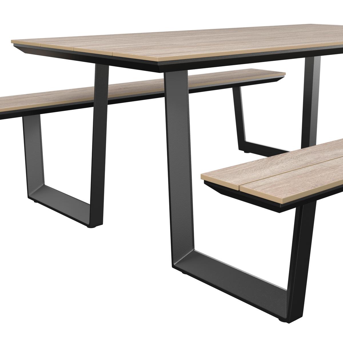 Gartenset Triest - Anthrazit/Beige, MODERN, Kunststoff/Metall (190/75/182cm) - Beldano