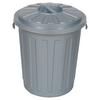 Mülleimer Mini Tonne + Deckel 7 L Kunststoff Silber - Silberfarben, KONVENTIONELL, Kunststoff (24/29cm)