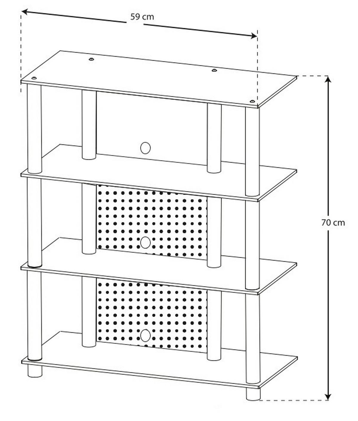 Phonotisch Blados B: 59 cm Silberfarben, Glas - Silberfarben, KONVENTIONELL, Glas/Metall (59/70/49cm) - MID.YOU