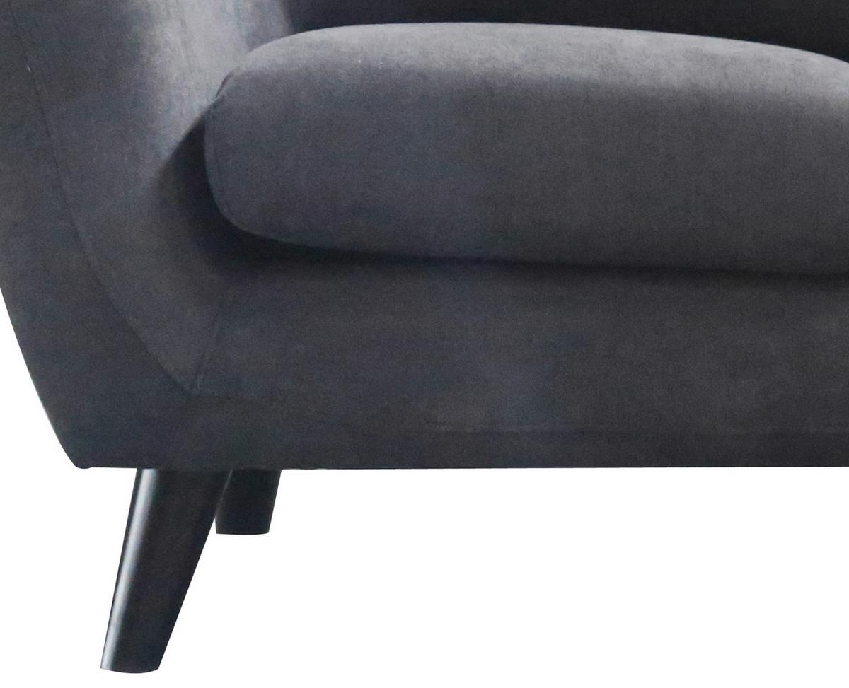 2-Sitzer-Sofa Monaco Dunkelgrau - Dunkelgrau/Schwarz, MODERN, Textil (134/82/80,5cm) - Luca Bessoni