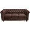 Chesterfield-Sofa Cardiff 205 - Wengefarben/Braun, Basics, Textil (205/80/90cm) - P & B
