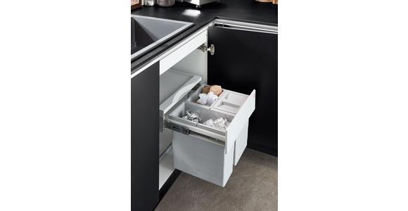 Einbauküche Riga Frei Planbar Modern, Grifflos - Eichefarben/Schwarz, MODERN, Holzwerkstoff - Vertico