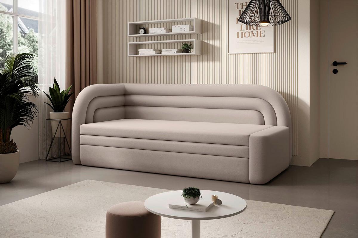 RÉCAMIERE Fabillo Beige B: 86 cm - Beige/Schwarz, Design, Textil (86/80/223cm) - P & B