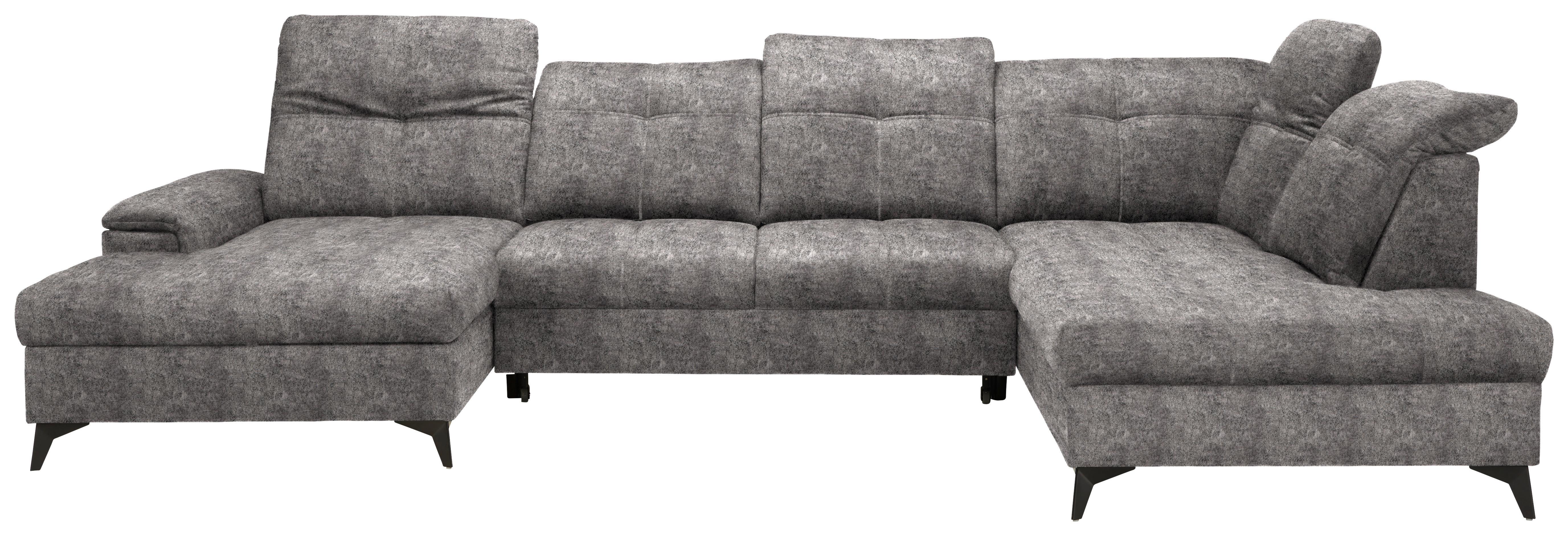 Sedacia súprava U SIERRA, pravá, sivobéžová INFINITY - čierna/sivobéžová, Modern, kov/textil (364/90-106/181-230cm) - Mömax
